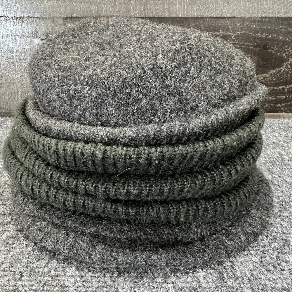 SCALA Collection Gray Wool/Lana Boiled Cloche Hat One Size